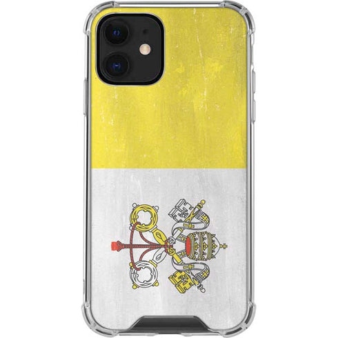 Vatican City Flag Distressed iPhone 12 Clear Case
