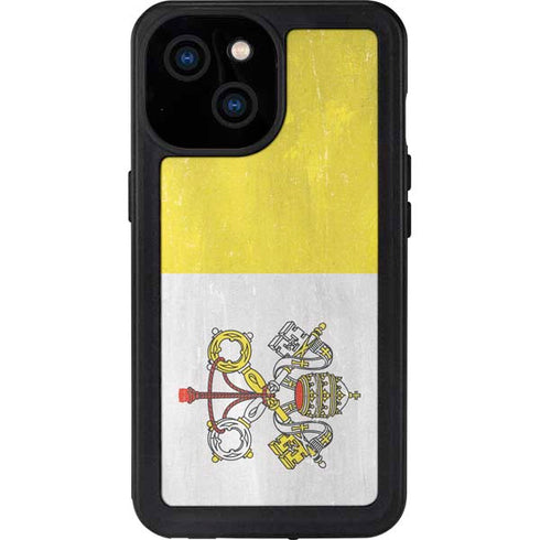 Vatican City Flag Distressed iPhone 13 Mini Waterproof Case
