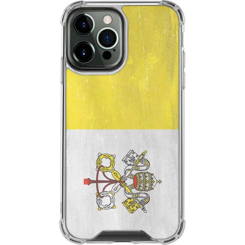 Vatican City Flag Distressed iPhone 13 Pro Max Clear Case