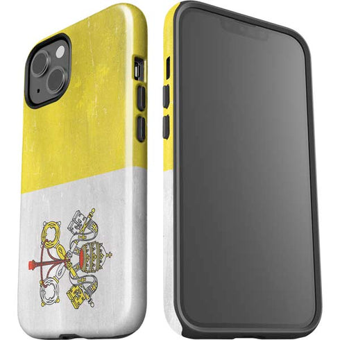 Vatican City Flag Distressed iPhone 14 Plus Impact Case