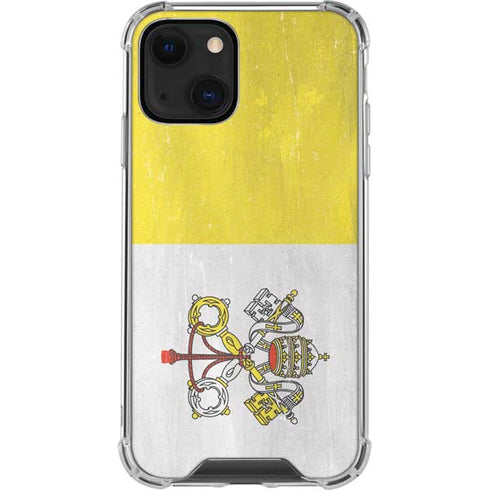 Vatican City Flag Distressed iPhone 14 Plus Clear Case