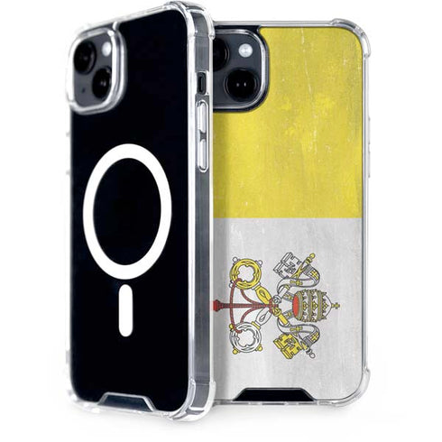 Vatican City Flag Distressed iPhone 15 Plus MagSafe Case