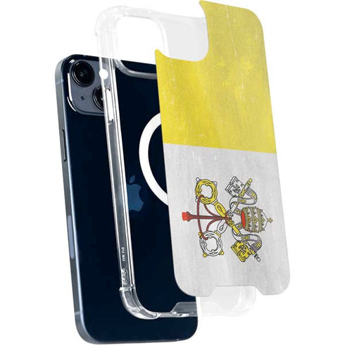 Vatican City Flag Distressed iPhone 14 Plus MagSafe Case