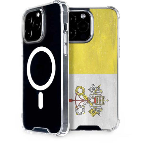 Vatican City Flag Distressed iPhone 15 Pro Max MagSafe Case