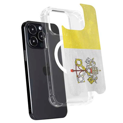 Vatican City Flag Distressed iPhone 15 Pro Max MagSafe Case