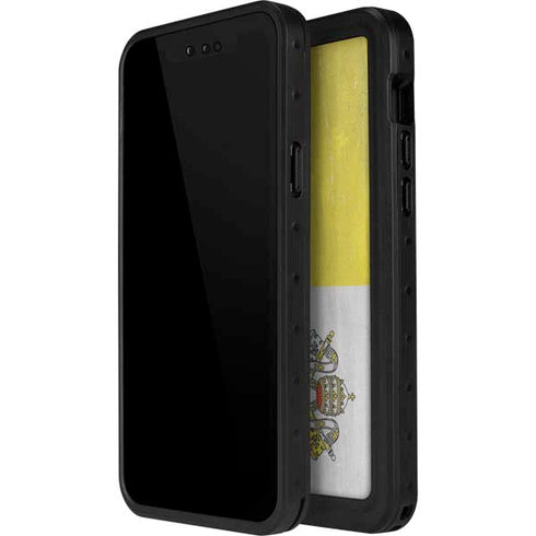 Vatican City Flag Distressed iPhone 15 Waterproof Case