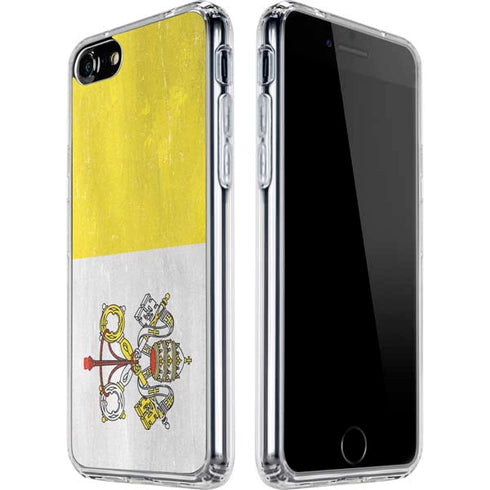 Vatican City Flag Distressed iPhone SE (2nd & 3rd Gen) Clear Case