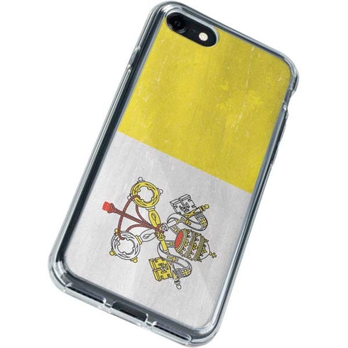 Vatican City Flag Distressed iPhone SE (2nd & 3rd Gen) Clear Case