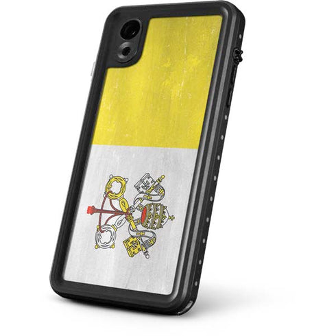Vatican City Flag Distressed iPhone XR Waterproof Case