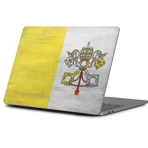 Vatican City Flag Distressed Apple MacBook Pro 13-inch Skin
