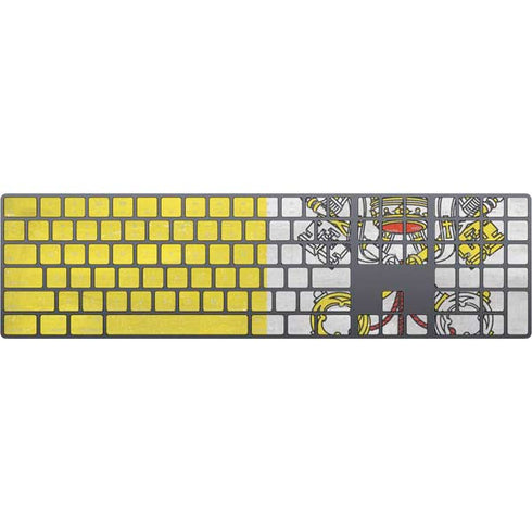 Vatican City Flag Distressed Magic Keyboard with Numeric Keypad Skin