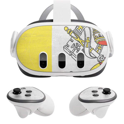 Vatican City Flag Distressed Meta Quest 3 Skin