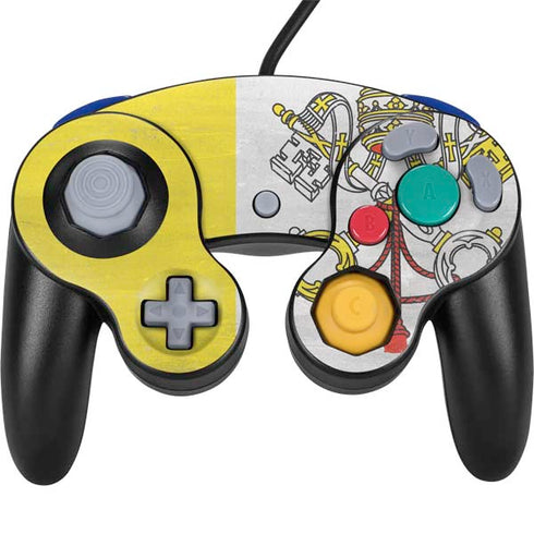 Vatican City Flag Distressed Nintendo GameCube Controller Skin