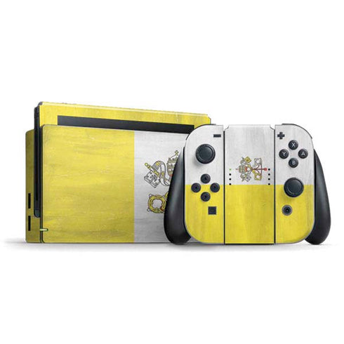 Vatican City Flag Distressed Nintendo Switch Bundle Skin