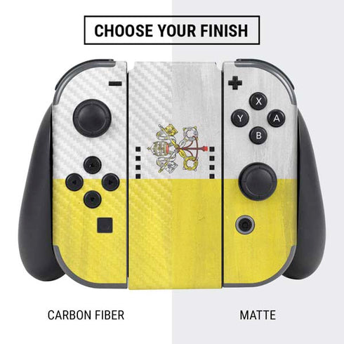 Vatican City Flag Distressed Nintendo Switch Bundle Skin