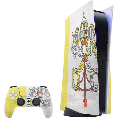Vatican City Flag Distressed PS5 Bundle Skin
