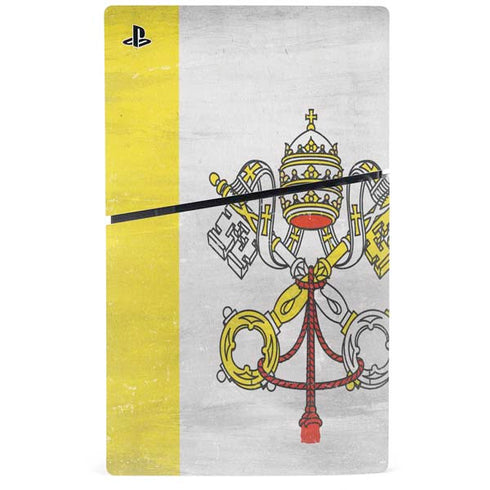 Vatican City Flag Distressed PS5 Slim Disk Bundle Skin