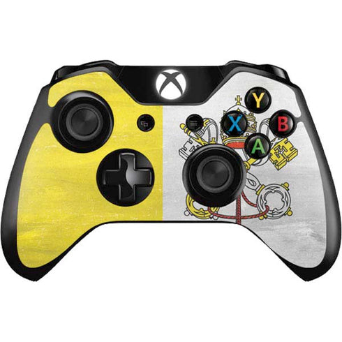 Vatican City Flag Distressed Xbox One Controller Skin