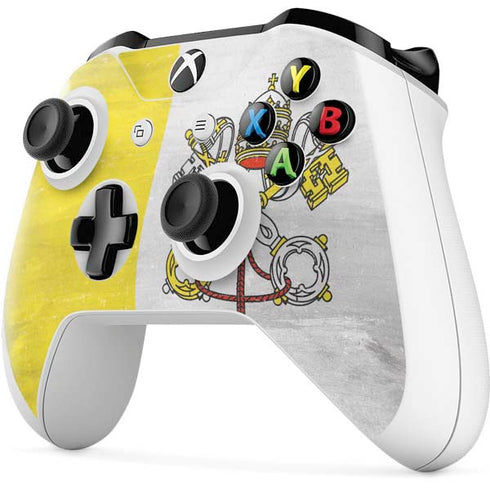 Vatican City Flag Distressed Xbox One S Controller Skin