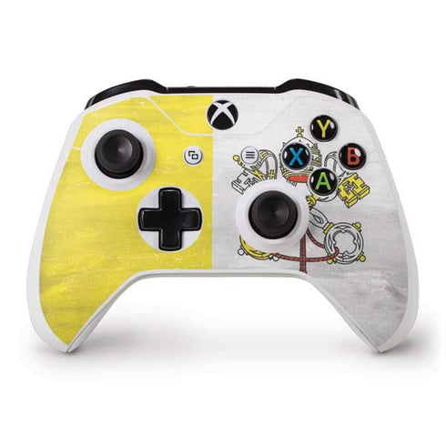 Vatican City Flag Distressed Xbox One S Controller Skin