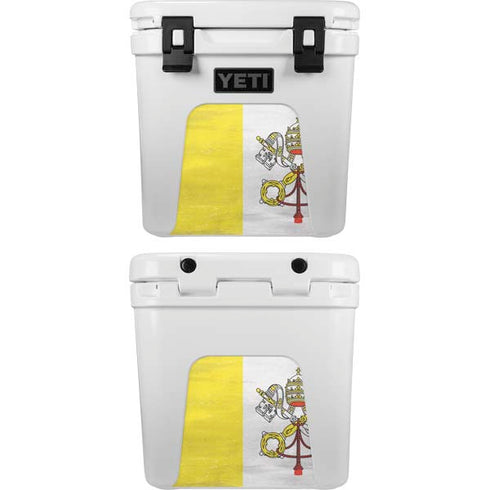 Vatican City Flag Distressed YETI Roadie 24 Hard Cooler Skin