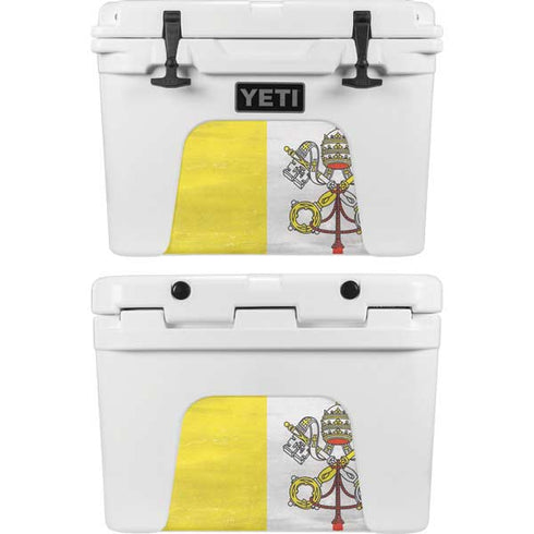 Vatican City Flag Distressed YETI Tundra 35 Hard Cooler Skin