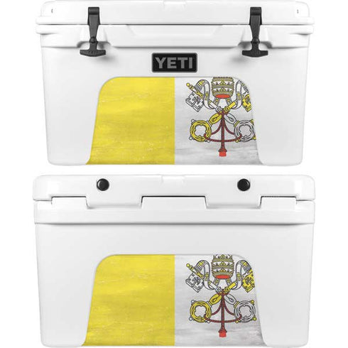 Vatican City Flag Distressed YETI Tundra 45 Hard Cooler Skin