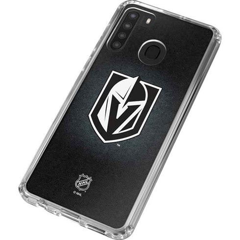 NHL Vegas Golden Knights Black Background Galaxy A21 Clear Case