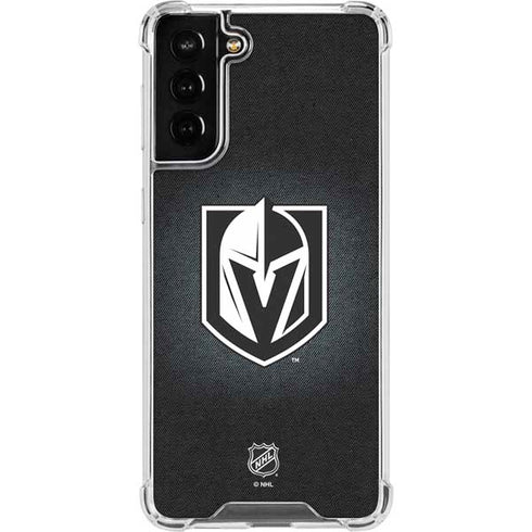 NHL Vegas Golden Knights Black Background Galaxy S21 FE Clear Case