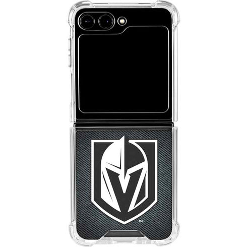 NHL Vegas Golden Knights Black Background Galaxy Z Flip5 5G Clear Case