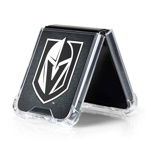 NHL Vegas Golden Knights Black Background Galaxy Z Flip5 5G Clear Case