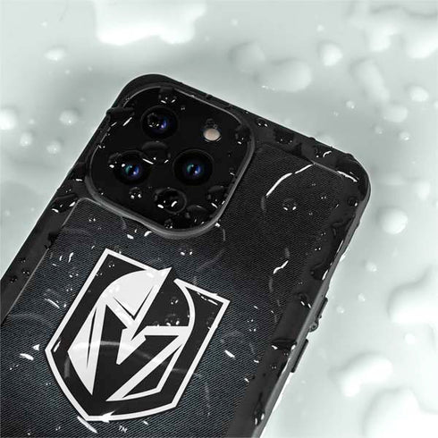 NHL Vegas Golden Knights Black Background iPhone 14 Pro Waterproof Case