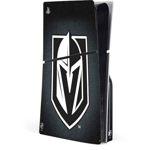 NHL Vegas Golden Knights Black Background PS5 Slim Disk Console Skin