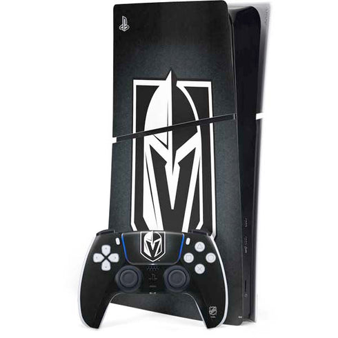 NHL Vegas Golden Knights Black Background PS5 Slim Digital Edition Console Skin