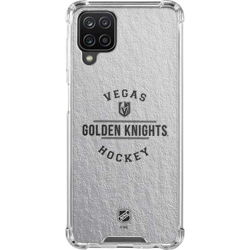 NHL Vegas Golden Knights Black Text Galaxy A12 Clear Case