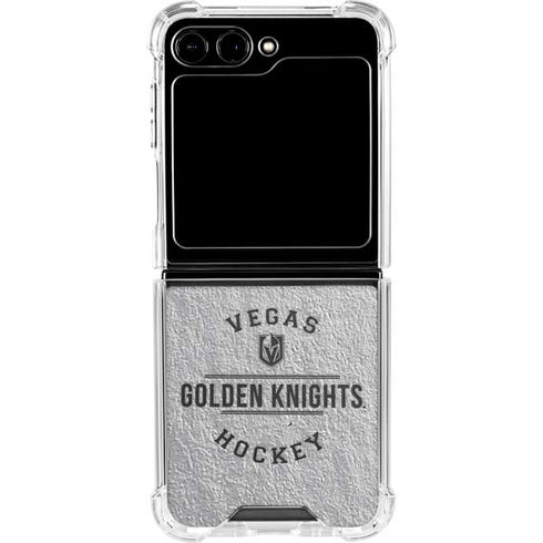 NHL Vegas Golden Knights Black Text Galaxy Z Flip5 5G Clear Case