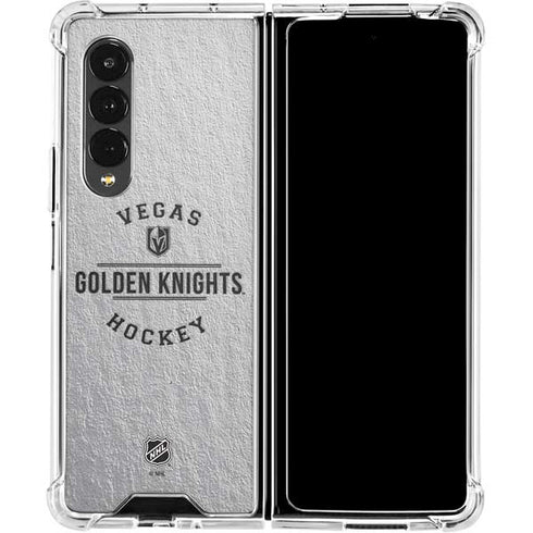 NHL Vegas Golden Knights Black Text Galaxy Z Fold4 5G Clear Case