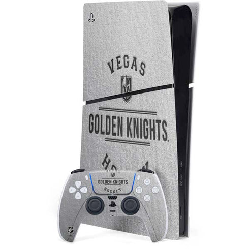 NHL Vegas Golden Knights Black Text PS5 Slim Digital Edition Bundle Skin