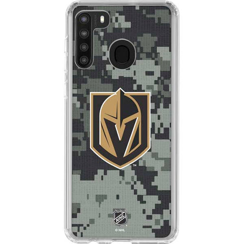 NHL Vegas Golden Knights Camo Galaxy A21 Clear Case
