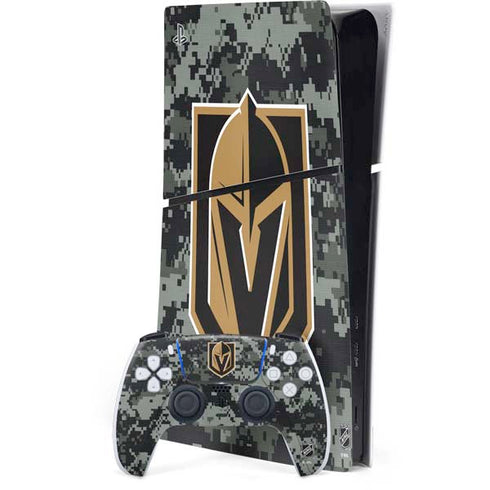 NHL Vegas Golden Knights Camo PS5 Slim Digital Edition Bundle Skin