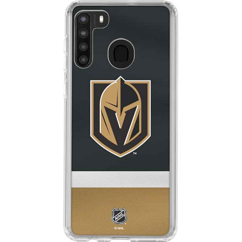 NHL Vegas Golden Knights Jersey Galaxy A21 Clear Case