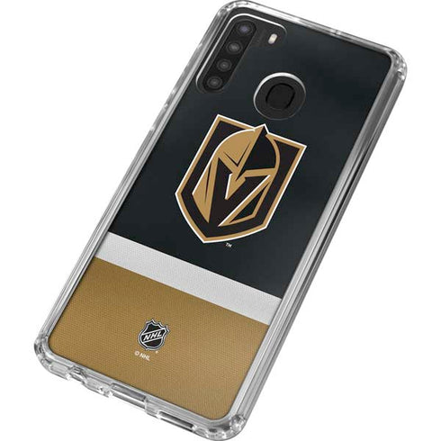 NHL Vegas Golden Knights Jersey Galaxy A21 Clear Case