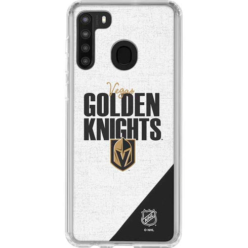NHL Vegas Golden Knights Script Galaxy A21 Clear Case