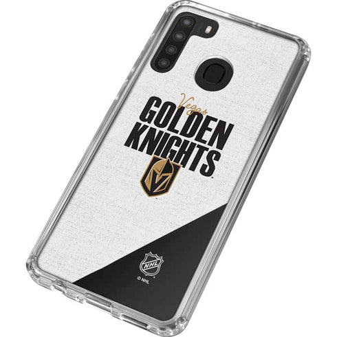 NHL Vegas Golden Knights Script Galaxy A21 Clear Case