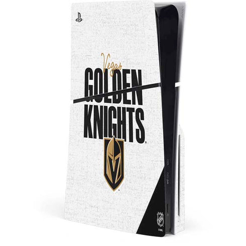 NHL Vegas Golden Knights Script PS5 Slim Disk Console Skin