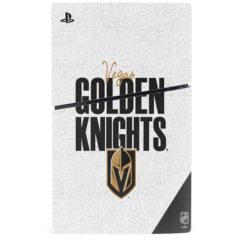 NHL Vegas Golden Knights Script PS5 Slim Disk Console Skin
