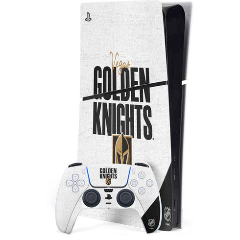 NHL Vegas Golden Knights Script PS5 Slim Digital Edition Console Skin