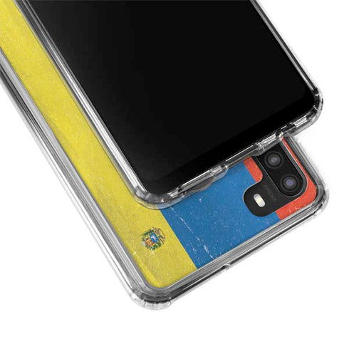 Venezuela Flag Distressed Galaxy A21 Clear Case