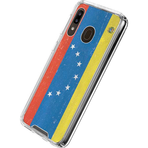 Venezuela Flag Distressed Galaxy A30 Clear Case