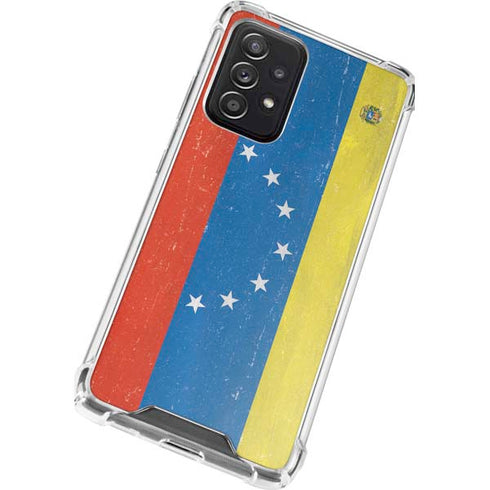 Venezuela Flag Distressed Galaxy A52 5G Clear Case